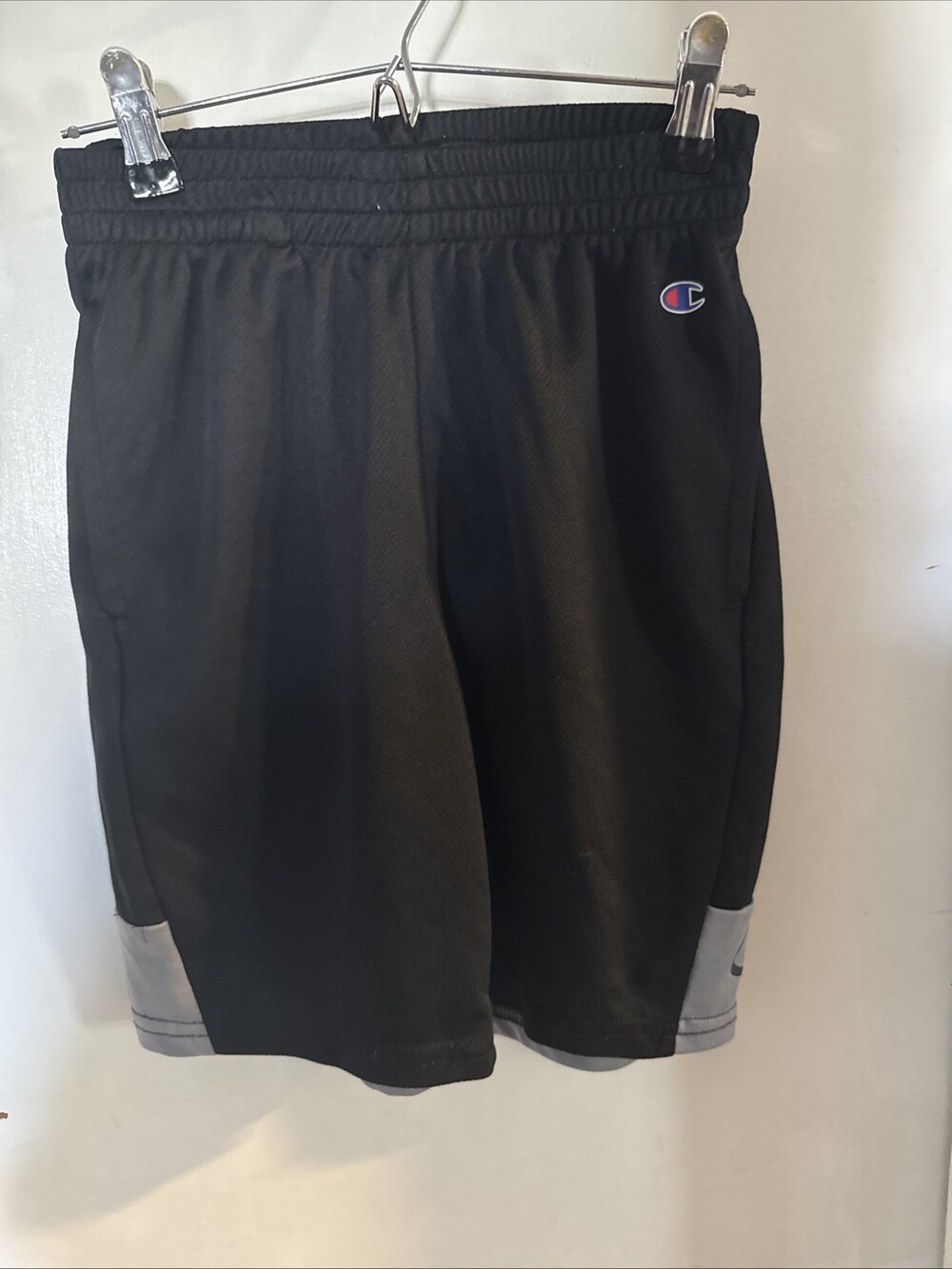 Champion Shorts Boys 10/12 Black With Gray